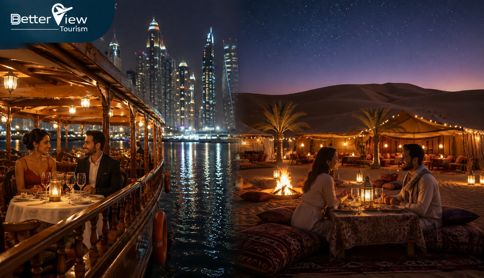 Dhow Cruise vs Desert Safari Dinner : which is Best For Romantic Night in Dubai?
